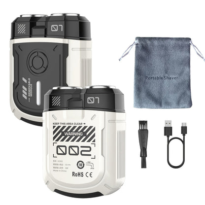 Electric Shaver Magnetic Dual-Blade Mini Razor with Two Speeds, USB Charging and Select Waterproof Options