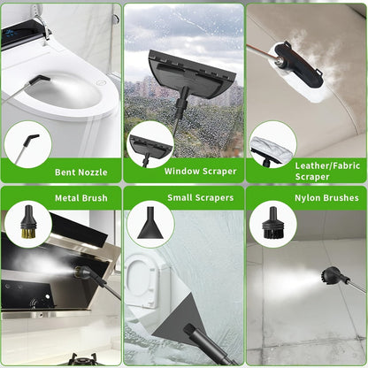 Steam Cleaner 1500W 1.6L Tank Model with 3-Level Hand Control, 221°F Steam and Multi-Tool Kit