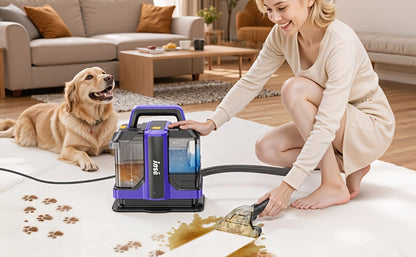 Portable Spot Cleaner for Carpet & Upholstery, Dual Brush Power Suction Stain Remover with Multifunctional Tools