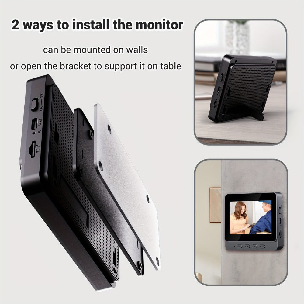 No WiFi Video Doorbell with 4.3" Indoor Monitor 1080P FHD, 120° Wide Angle, 850nm Night Vision, Two-Way Video Intercom