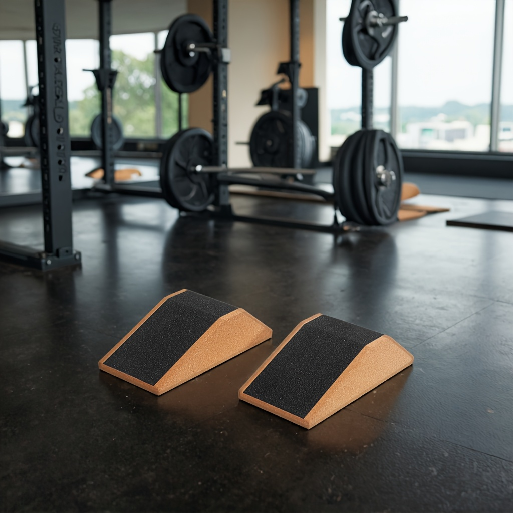 Cork Squat Wedge Blocks 2-Pack – Anti-Slip Pads, 1400 lbs Capacity, Calf Raiser & Yoga Ramp for Weightlifting