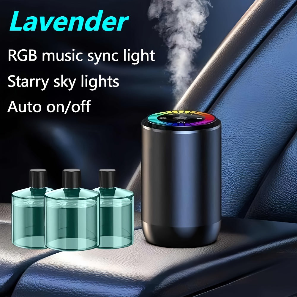 Car Air Freshener Starry-Light Rechargeable Diffuser with 11 One- and Three-Bottle Fragrance Bundle Options