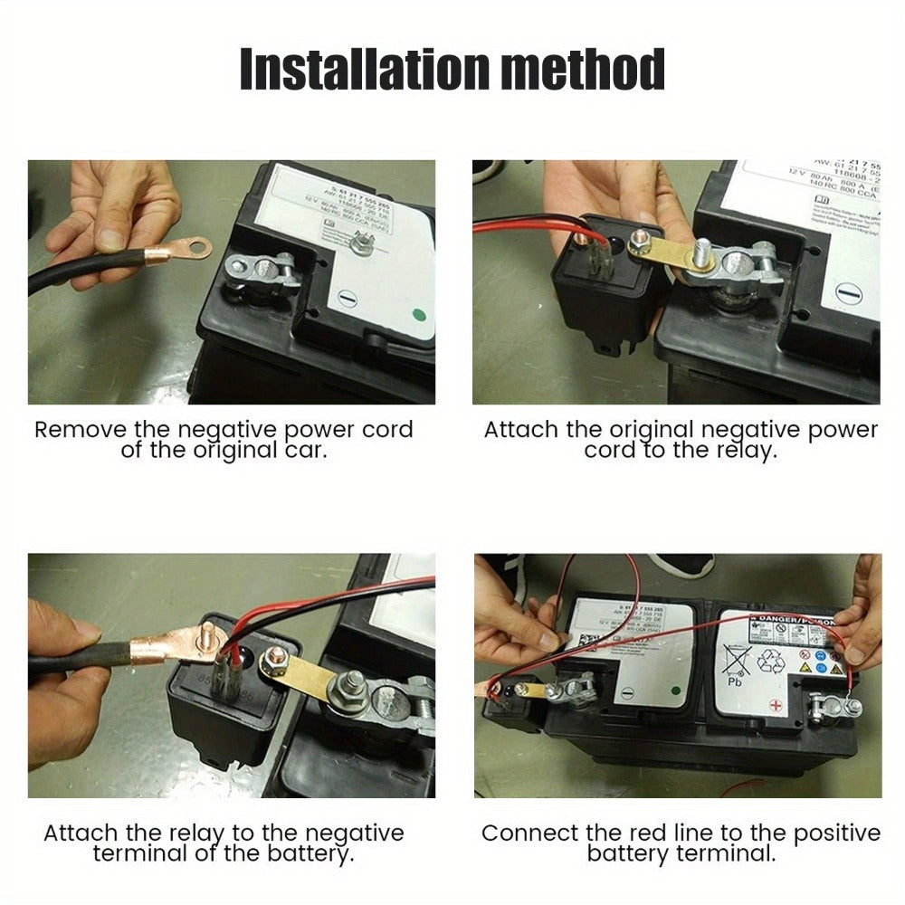 Two-Piece Remote Battery Disconnect Relay Set with Paired Key Fobs, Cable and Terminal Accessories