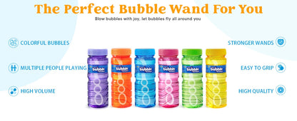 Party Favors Bubble Bottles with Wands, 4 oz Each in 6-, 12- or 24-Piece Event Packs for Celebrations