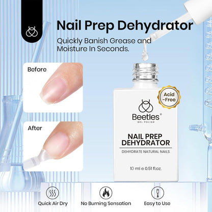 Nail Glue and Dehydrator Kit 3Pcs Acid-Free HEMA-Free – Professional Bond Primer Prep Set for Press On Nails Tips Extensions Gel Manicure