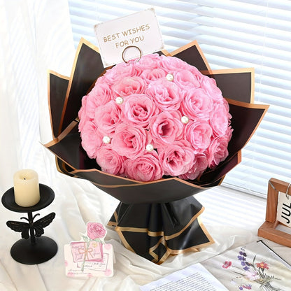 Artificial Flowers Flash-Shine Rose Bouquet in 24 or 36-Piece Sets across Five Color Options