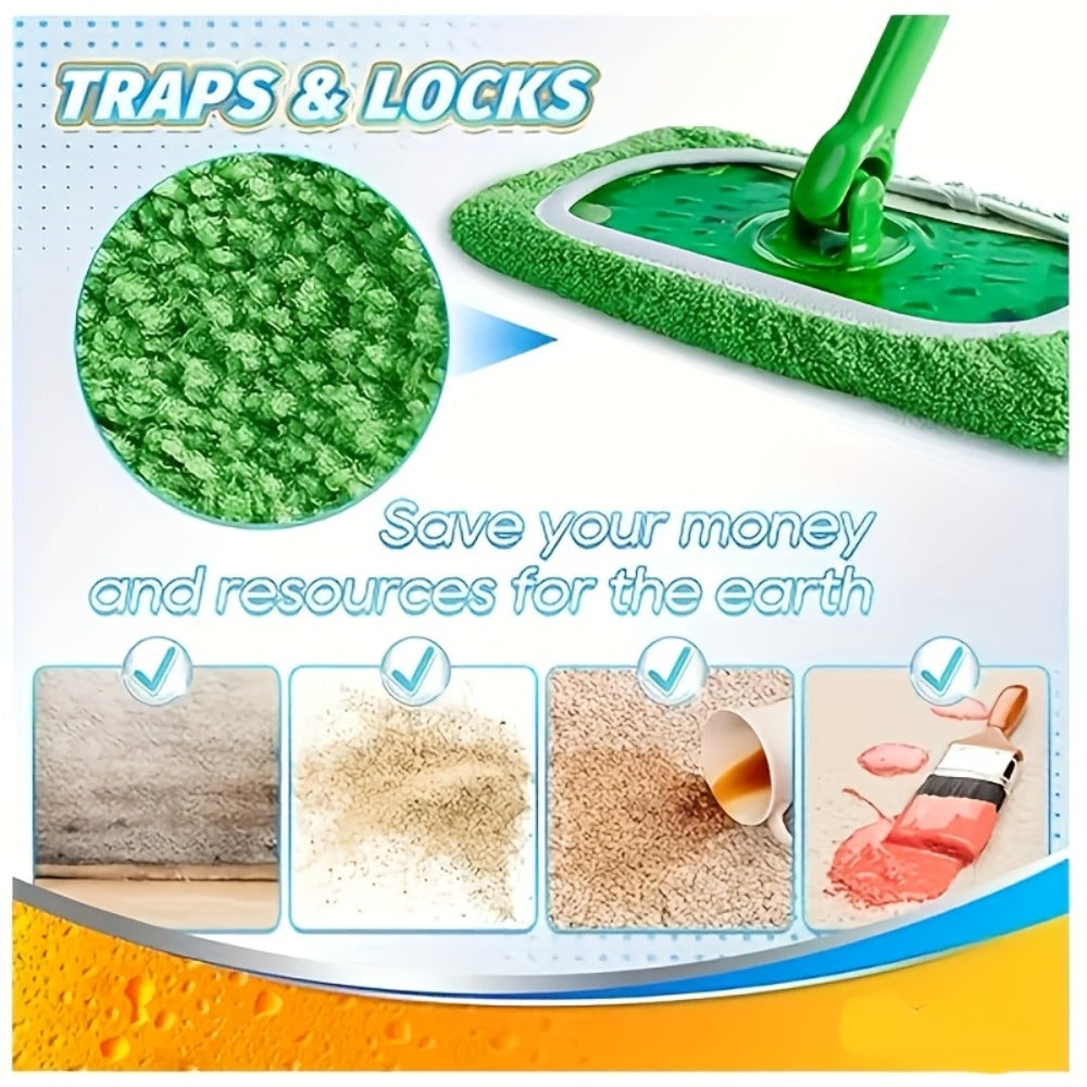 Washable Flat Mop Pads 15 Pack, Reusable Microfiber Replacement Pads for Flat Floor Mops, Wet & Dry Cleaning