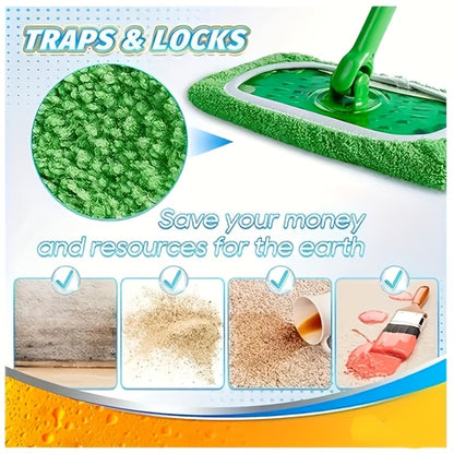 Washable Flat Mop Pads 15 Pack, Reusable Microfiber Replacement Pads for Flat Floor Mops, Wet & Dry Cleaning
