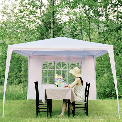 PE Fabric 10x10ft Canopy Tent with No-Wall, Three-Sidewall or Four-Sidewall Package Options