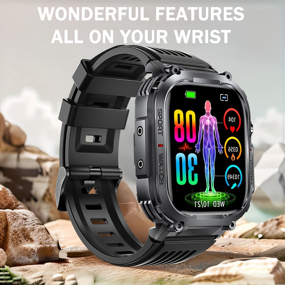 Smart Watch 2.02-Inch Rugged TFT Display with 500mAh Battery, LED Flashlight and Wireless Calling