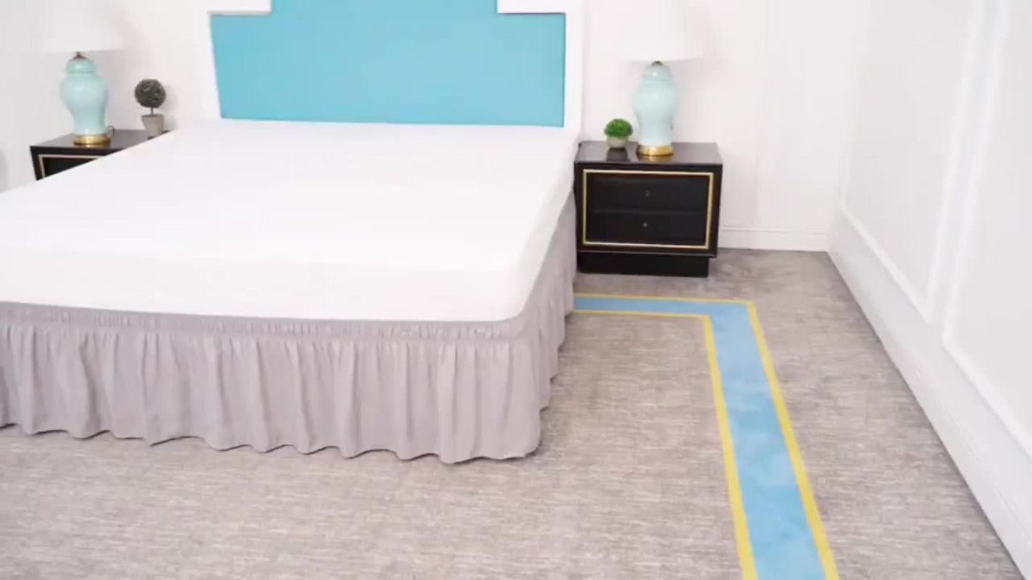 Bed Skirt with Adjustable Elastic Belt – Ruffle Microfiber Dust Ruffle 15 Inch Drop, Hotel Quality, Fade Resistant, Machine Washable