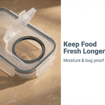 Food Storage Container Four-Pack with 4L Clear Pantry Canisters, Pour-Spout Lids, Labels and Marker