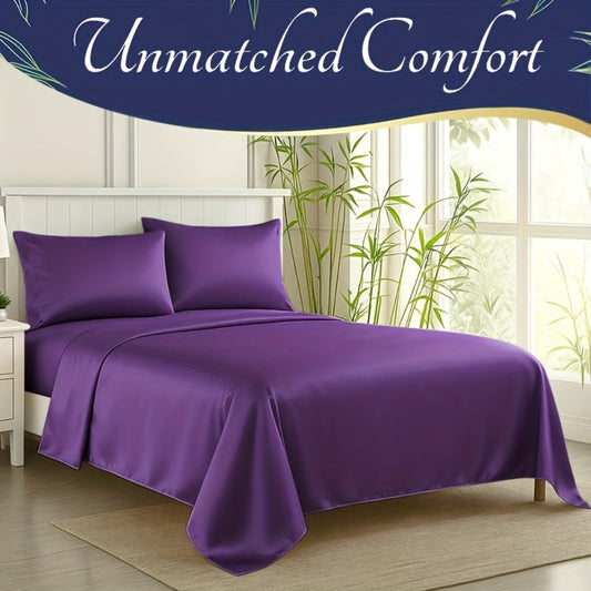 Bamboo Cooling Fitted Sheet Set 2300TC Deep Pocket All Season Bed Sheets for Entryways, Bedrooms and Living Spaces