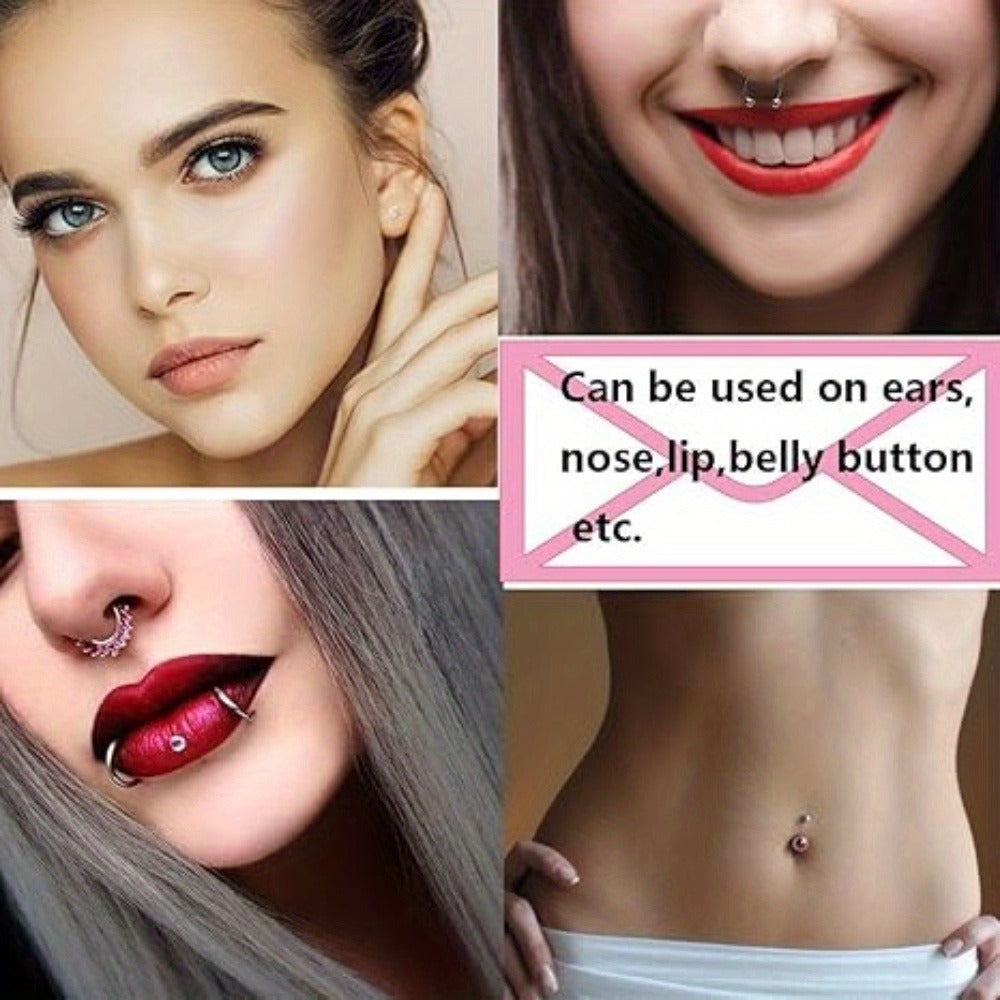 Professional Ear Piercing Kit - 36pcs CZ Diamond & Stainless Steel Stud Earrings with Reusable Piercing Gun