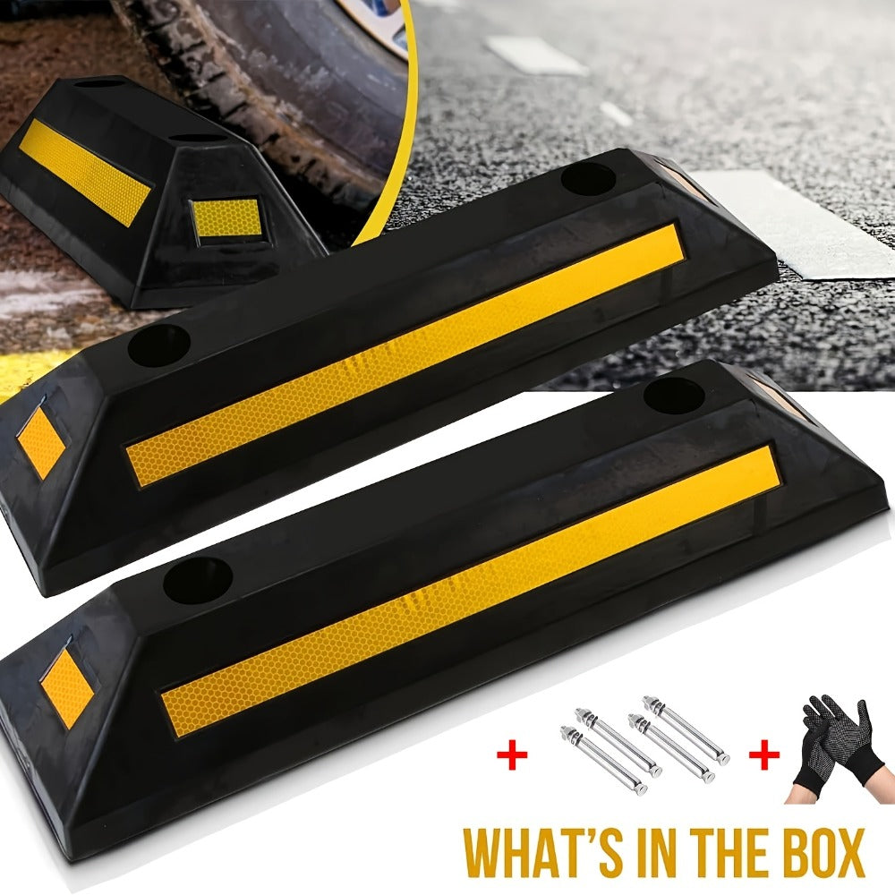 Garage Parking Curb Stop Rubber Wheel Stop 21 Inch Heavy Duty Car Tire Guide Railing for Garage Floor Wall Protector Vehicle Parking Aid 1pc