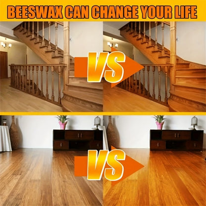 Beeswax Wood Polish & Kit, Natural Wood Furniture Care Wax Deeply Moisturizes, Removes Scratches & Dullness