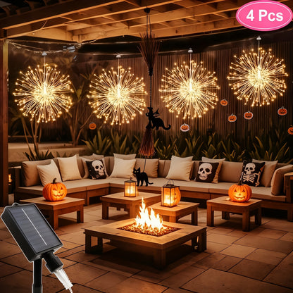 Solar Starburst Firework Light Set with 240, 360 or 450 LEDs, Remote and Eight Lighting Modes