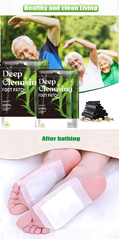 Detox Foot Patches with Bamboo Vinegar Ginger & Lavender – Natural Plant Formula Deep Cleansing Overnight Foot Pads