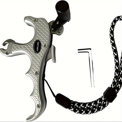 Archery Bow Release Aid for Compound Bow – 360° Rotating Aluminum Thumb Trigger Wrist Strap Release with Adjustable Sensitivity for Hunting