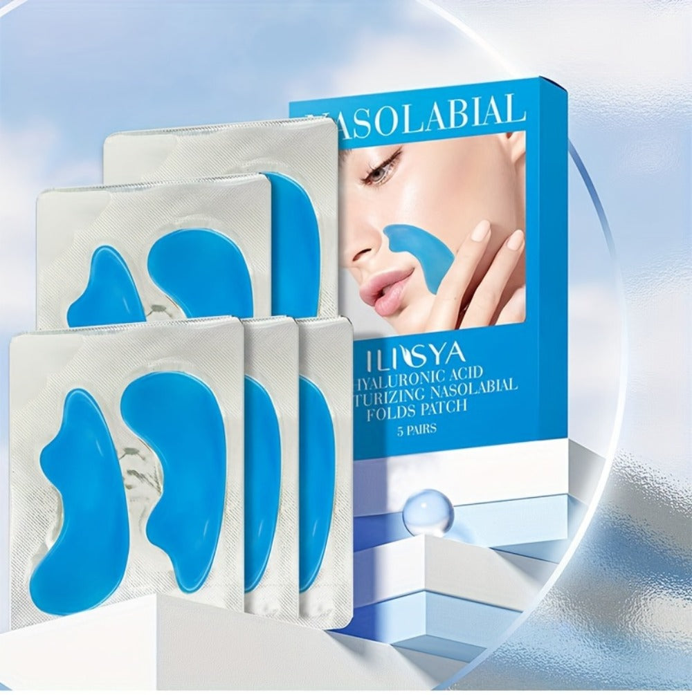 Nasolabial Fold Patches 3 Boxes - Hyaluronic Acid & Collagen Laugh Line Sticker, Lifting Tightening Anti-Wrinkle Nose Line Patch