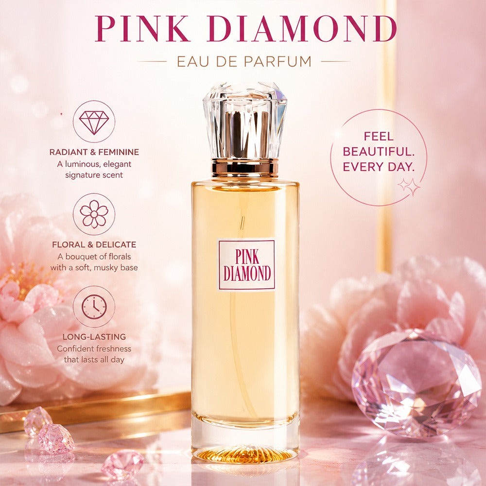 Pink Diamond Eau de Parfum Spray, 3.4 fl oz Bottle with Aldehyde, Lily and Orange Scent Notes