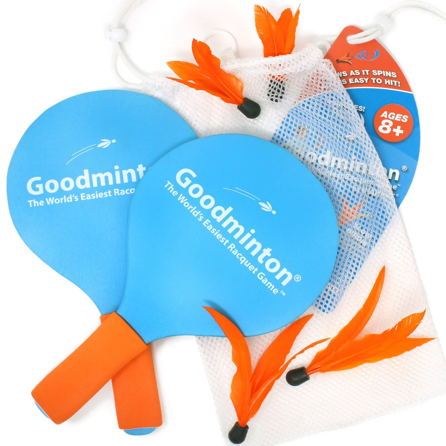 Goodminton Racquet Game Set | World's Easiest Indoor Outdoor Paddle Game for Kids, Adults & All Ages – 2 Racquets