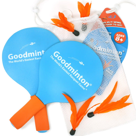 Goodminton Racquet Game Set | World's Easiest Indoor Outdoor Paddle Game for Kids, Adults & All Ages – 2 Racquets