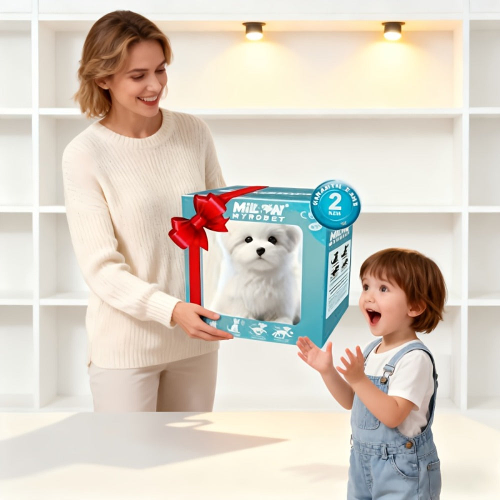 Plush Electric Puppy Toy That Walks & Barks, Interactive Electronic Pet with Plush & Gift Box, Parent-Child Companion
