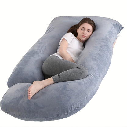 Pregnancy Pillow J-Shape 60 Inch Full Body Maternity Pillow with Velvet Cover for Entryways, Bedrooms and Living Spaces
