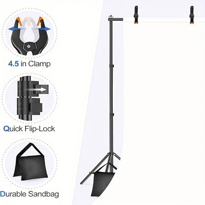Balloon Projector Backdrop Stand 10x7Ft Adjustable with Carrying Bag, Background Support System for Photography, Events, Weddings