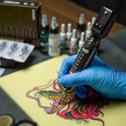 Cordless Tattoo Pen Kit Complete Set VOID 1200mAh Battery USB Type-C 20 Needles 5 Inks 40 Ink Caps Practice Skin Transfer Paper Gloves