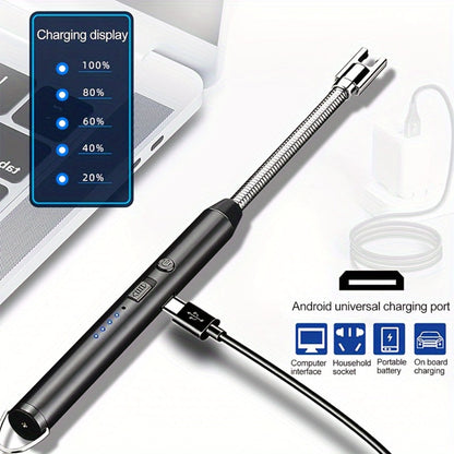 USB Rechargeable Arc Lighter 4-Pack Flameless Windproof Candle Lighter with Flexible Neck, 360° Rotation
