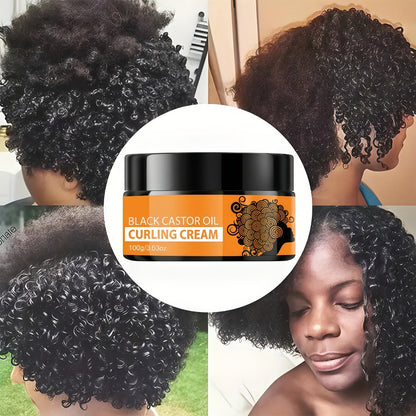 Castor Oil Curl Defining Cream 2-Pack, Deep Moisture Curl Styler with Rosemary & Coconut Oil, Frizz Control