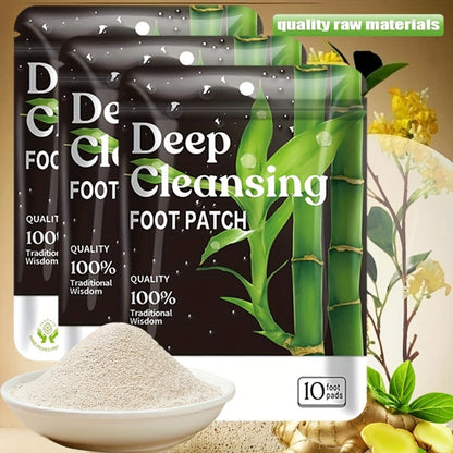 Foot Detox Pads 100pcs Overnight Bamboo Vinegar & Ginger Powder – Deep Cleansing Alcohol-Free Natural Plant Patches