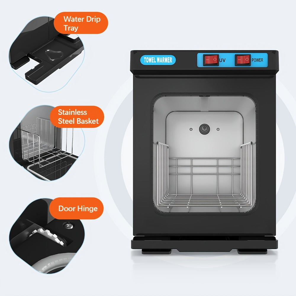 UV Hot Towel Warmer Cabinet 1.32 Gal 2-in-1 Heating & UV, Freestanding Professional Spa Heater for Salon