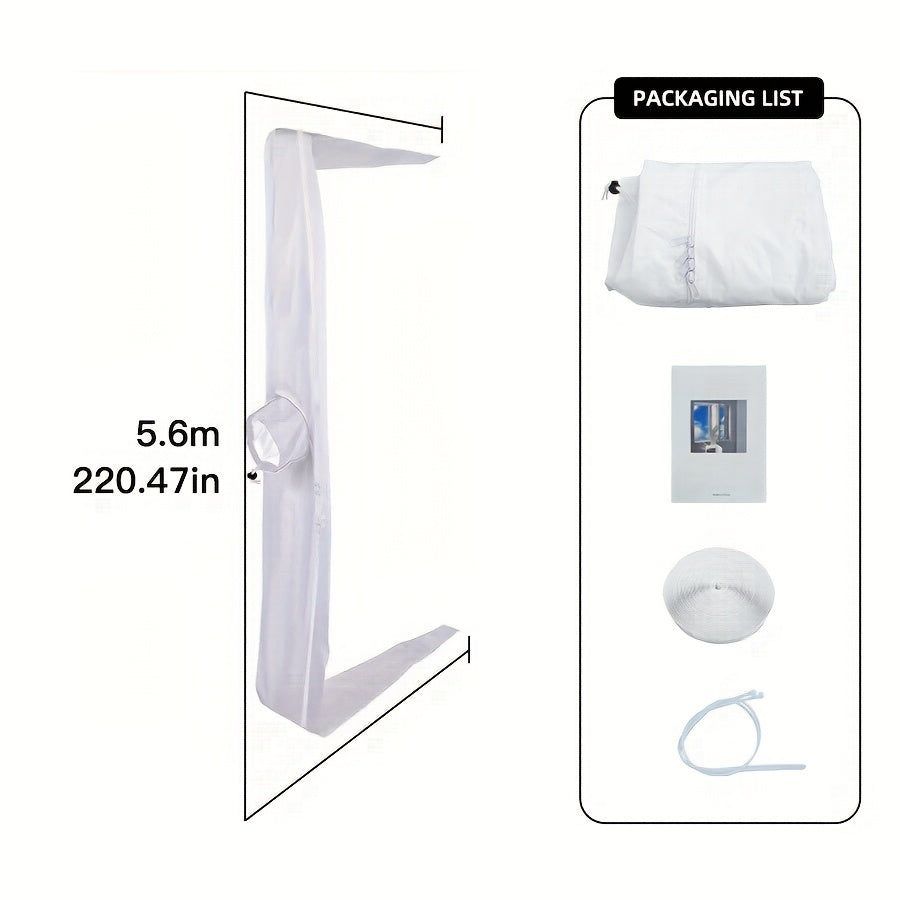 Portable AC Window Sealing Strip Universal | Adjustable Air Conditioner Exhaust Hose Seal Kit with Zipper & Adhesive | 4M 5M 220" 236" Sizes