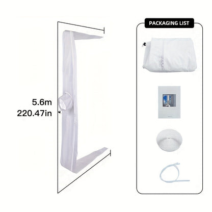 Portable AC Window Sealing Strip Universal | Adjustable Air Conditioner Exhaust Hose Seal Kit with Zipper & Adhesive | 4M 5M 220" 236" Sizes