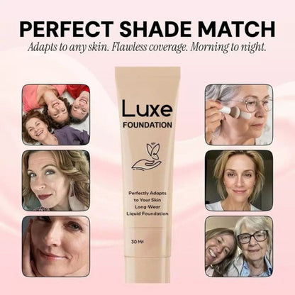 Liquid Foundation Makeup Set 4 Pcs, Full Coverage Buildable Foundation, Eye Cream Applicator & 2 Foundation Brushes