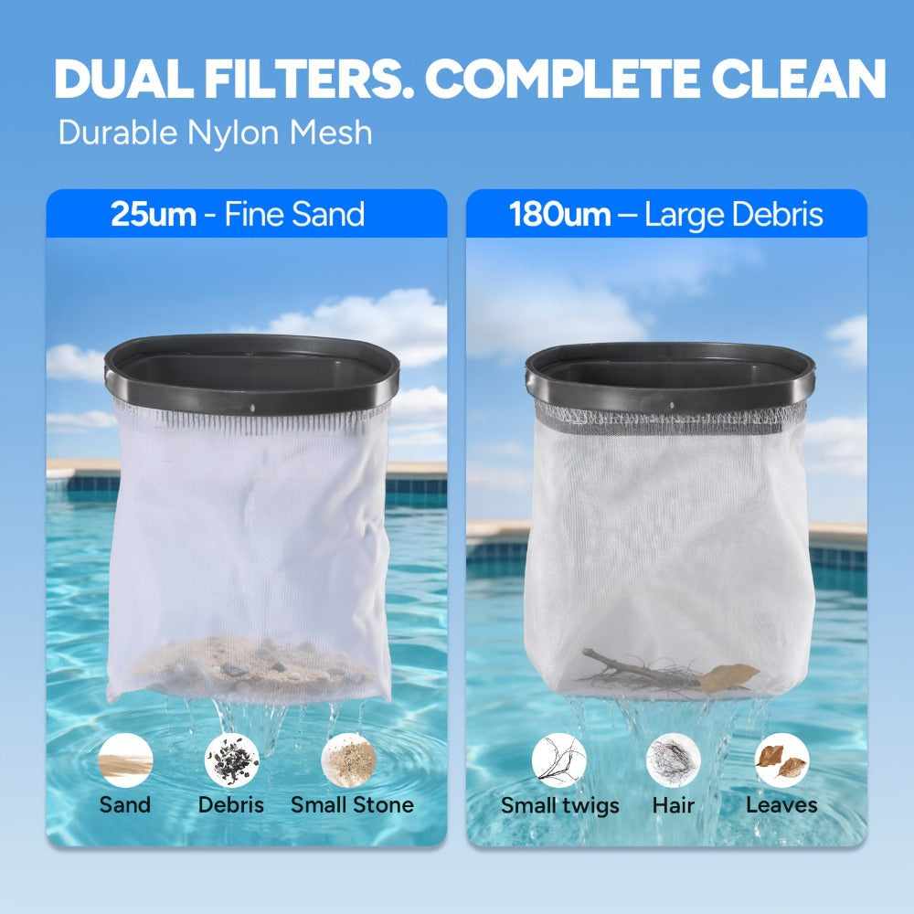 Cordless Pool Vacuum Cleaner with Telescopic Pole, 15.8 GPM Powerful Suction, 60-Min Runtime