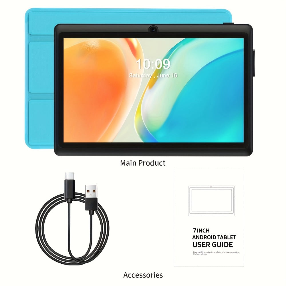 Android Tablet 7-Inch PRITOM with Android 13, 4GB Total RAM, 32GB Internal Storage and Detachable Case