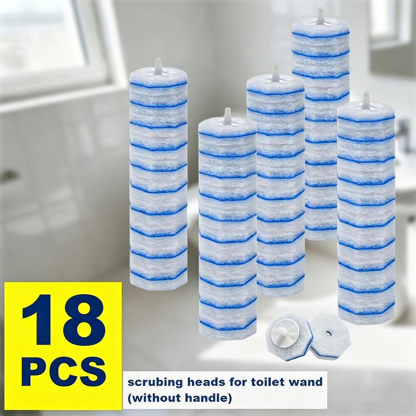 Toilet Brush Refill Heads 18/48/100 Pack Compatible with Clorox ToiletWand – Premium Upgraded Fiber Bristles for Deep Toilet Cleaning
