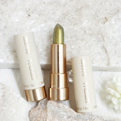 Sparkling Golden Brown Glitter Lipstick Set 3 Pcs, for Makeup, Travel and Everyday Vanity Use