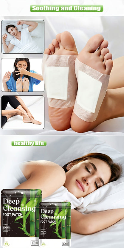 Detox Foot Patches with Bamboo Vinegar Ginger & Lavender – Natural Plant Formula Deep Cleansing Overnight Foot Pads