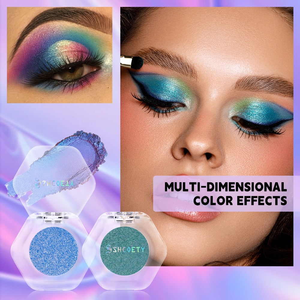 Chameleon Color-Shifting Eyeshadow Palette 12 Shades, Pearlescent Pigments Matte & Shimmer Blendable Eye Makeup Kit for Women