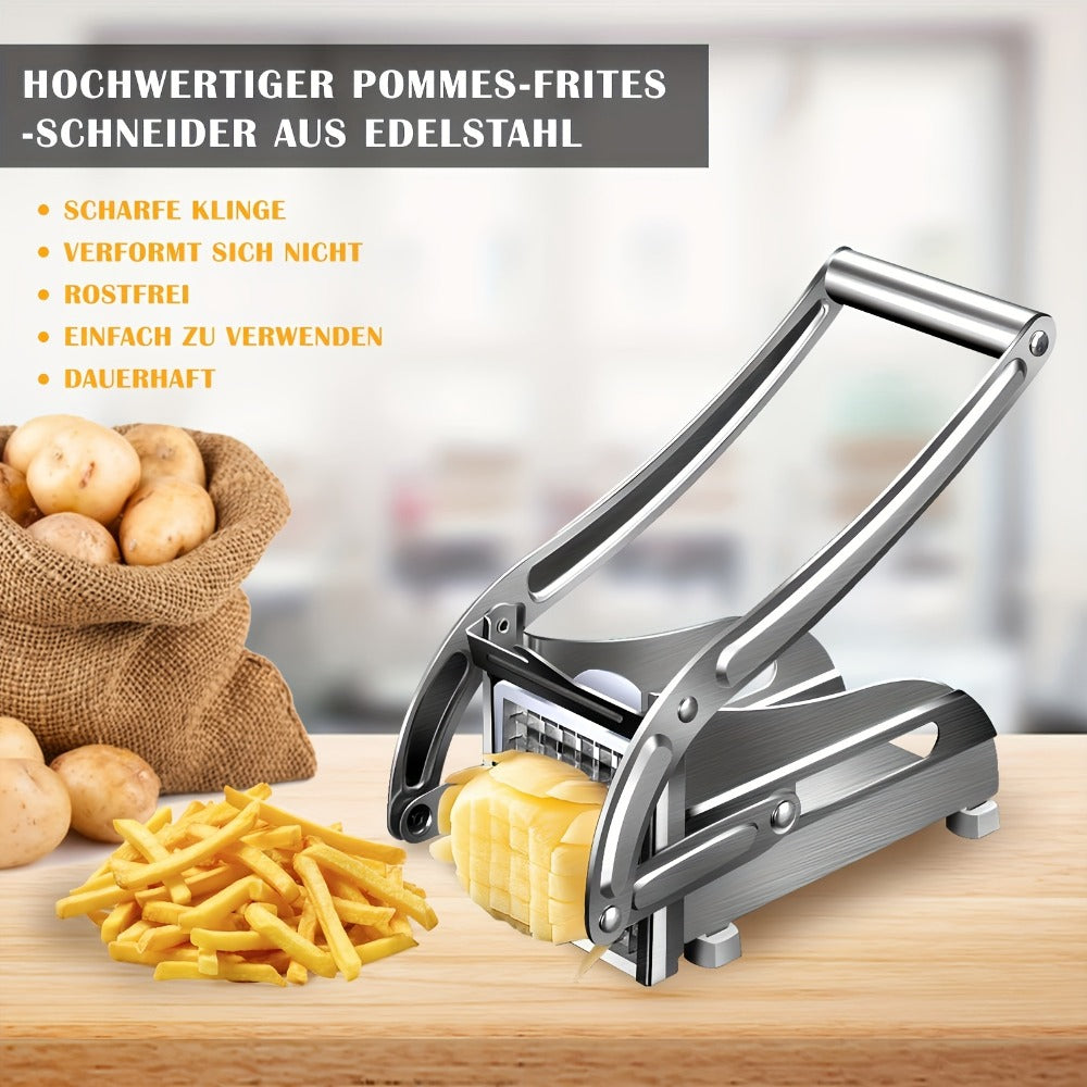 French Fry Cutter, Stainless Steel Vegetable & Potato Slicer, Multi-Function Food Chopper for Potato
