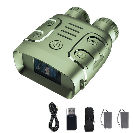 Compact Digital Night Vision Binoculars in Green, Black or Yellow with 2.4-Inch Screen, 10X Zoom and Seven IR Levels