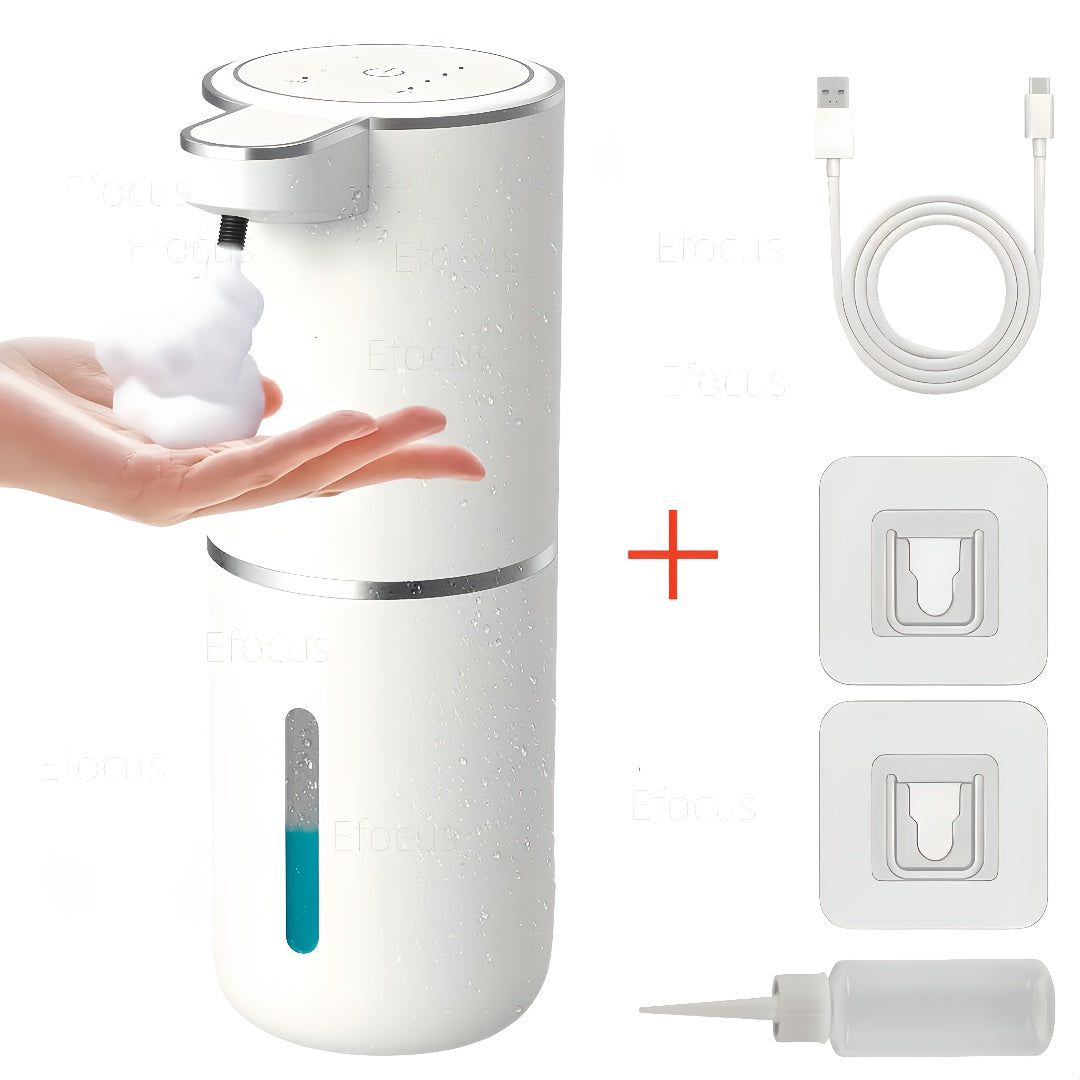 Foam Soap Dispenser Wall Mount Touchless 400ml USB Rechargeable IPX5 4 Adjustable Levels for Home Cooking, Dining and Outdoor Meals