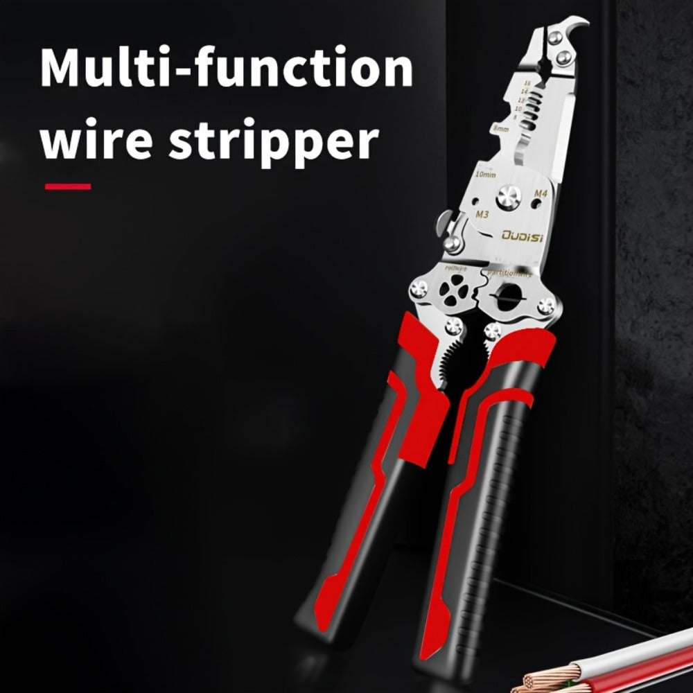 Folding Wire Stripper Multifunctional Pliers Crimping Cutter Tool for Electrician Cable DIY for Entryways, Bedrooms and Living Spaces