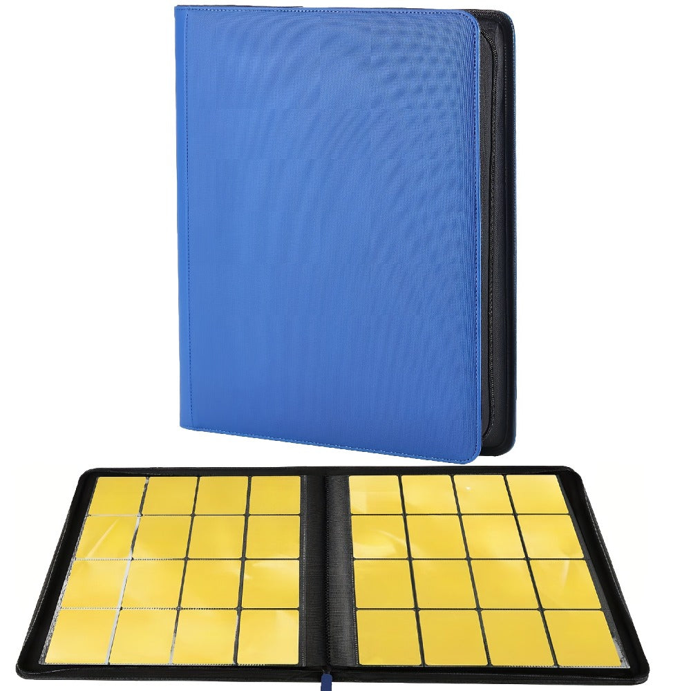 Trading Card Binder Ringless 16 Pocket – Double-Sided Side-Loading Zipper Card Album for Pokemon MTG TCG Sports Cards K-pop Photocards Large