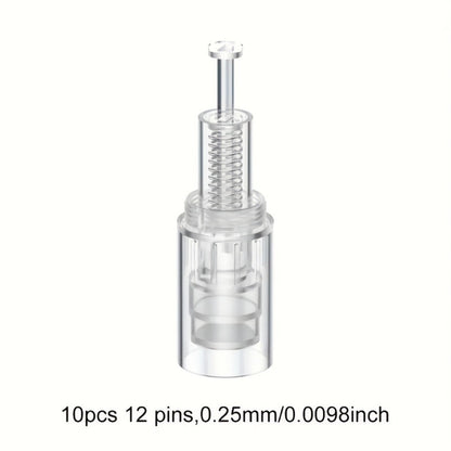Microneedling Cartridges 10pcs Replacement Needle Tips for Derma Pen, 12 Pin 36 Pin R-Nano 0.25mm Screw-Lock